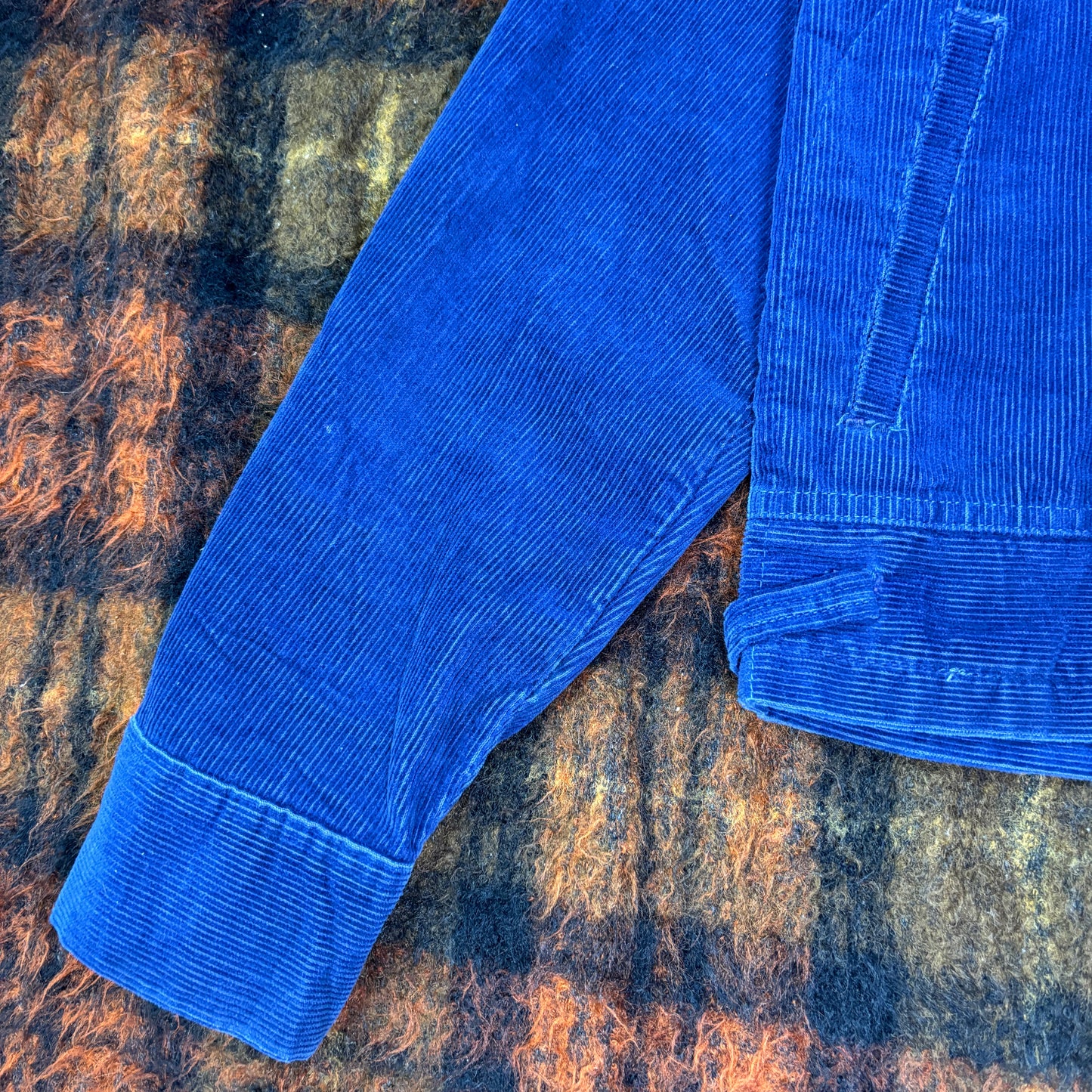 【80s-90s USA製】FFA コーデュロイジャケット|Louisiana CALVIN 刺繍入り ヴィンテージ ワークジャケット ネイビー系 32サイズ