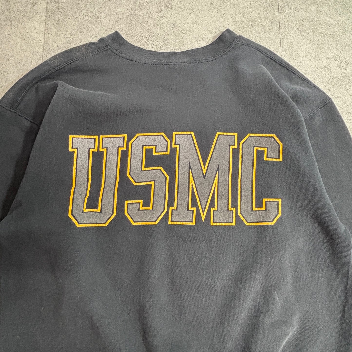 90s USA製 USMC UNITED STATES MARINE CORPS ミリタリープリントスウェット L ヴィンテージ/3-6