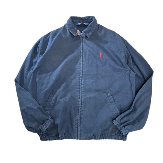 【Polo by Ralph Lauren】タイ製 スウィングトップ ハリントンジャケット ネイビー Lサイズ