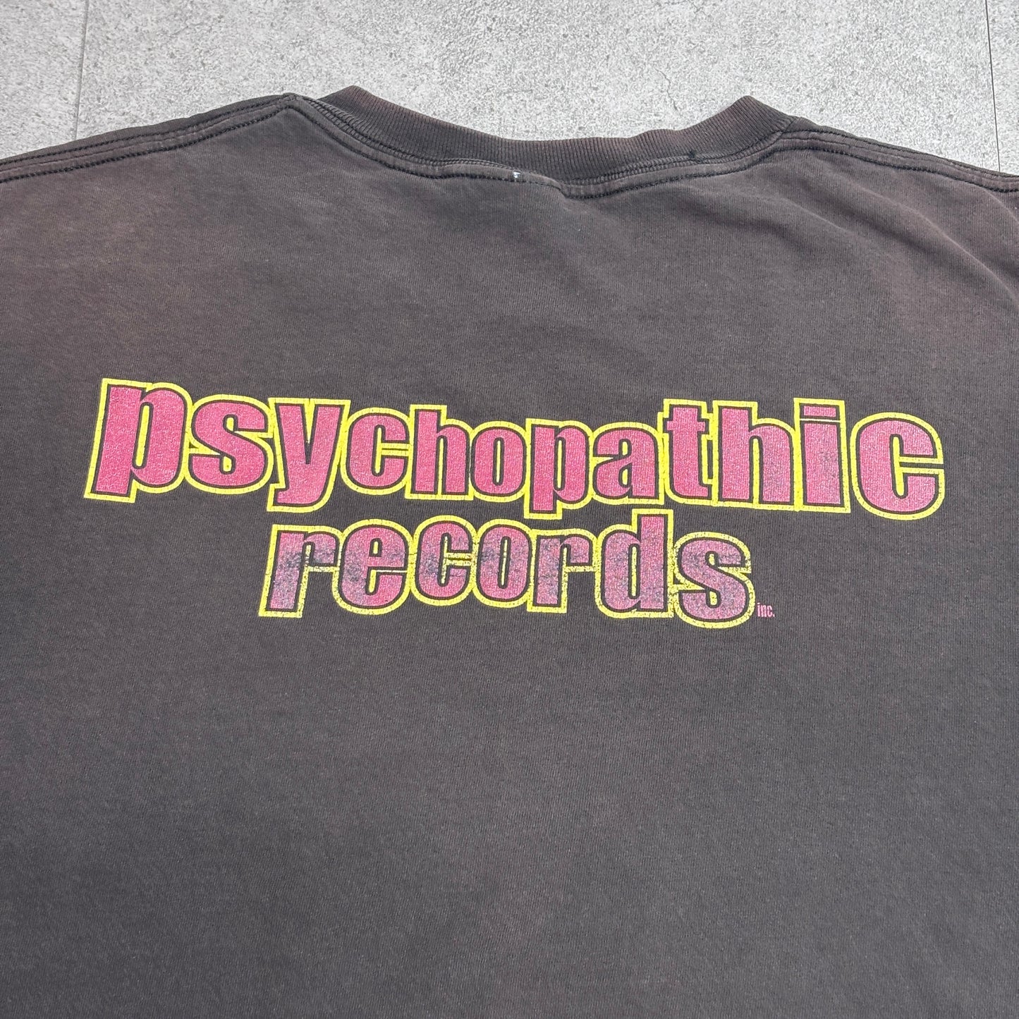 【Psychopathic Records Hatchetman 両面プリントTシャツ】DELTA PRO WEIGHT XL ブラック フェード ICP系 古着/8-41