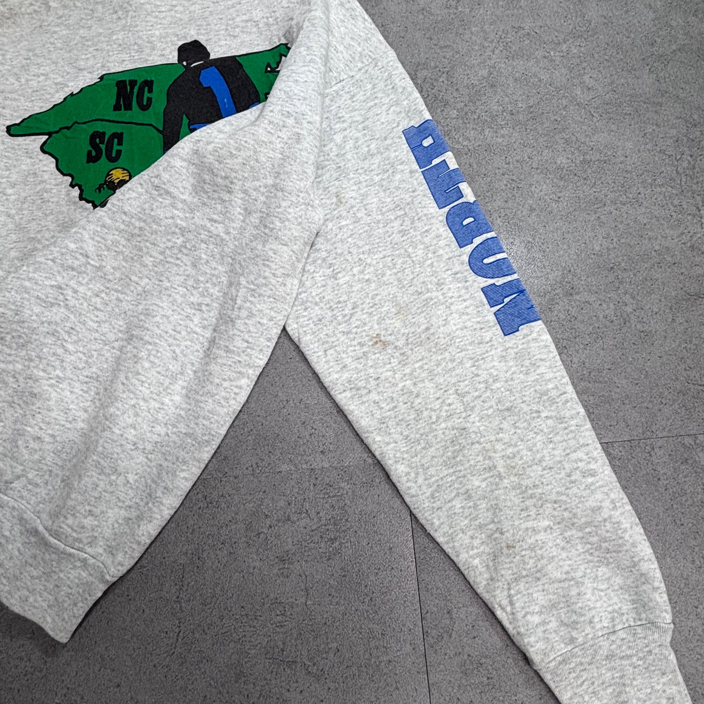 SHRINE BOWL USA製 90s スウェット Fruit of the Loom 袖プリント アメフト ヴィンテージスウェット/3-17