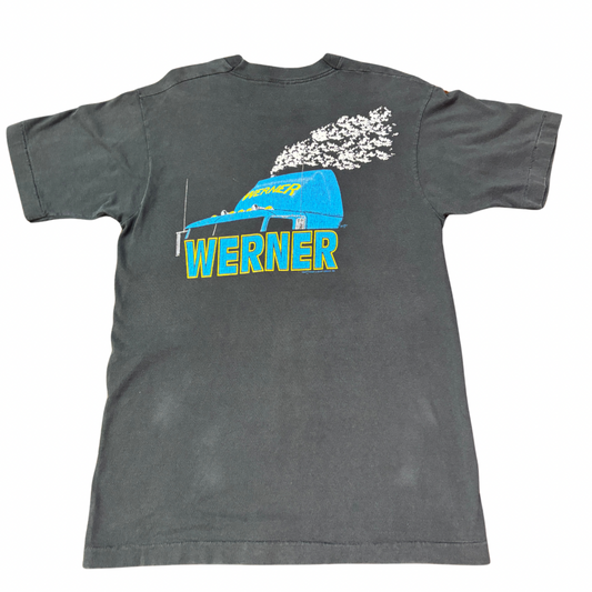 90s USA製 WERNER トラック Tシャツ ブラック / アドバタイジングTEE
