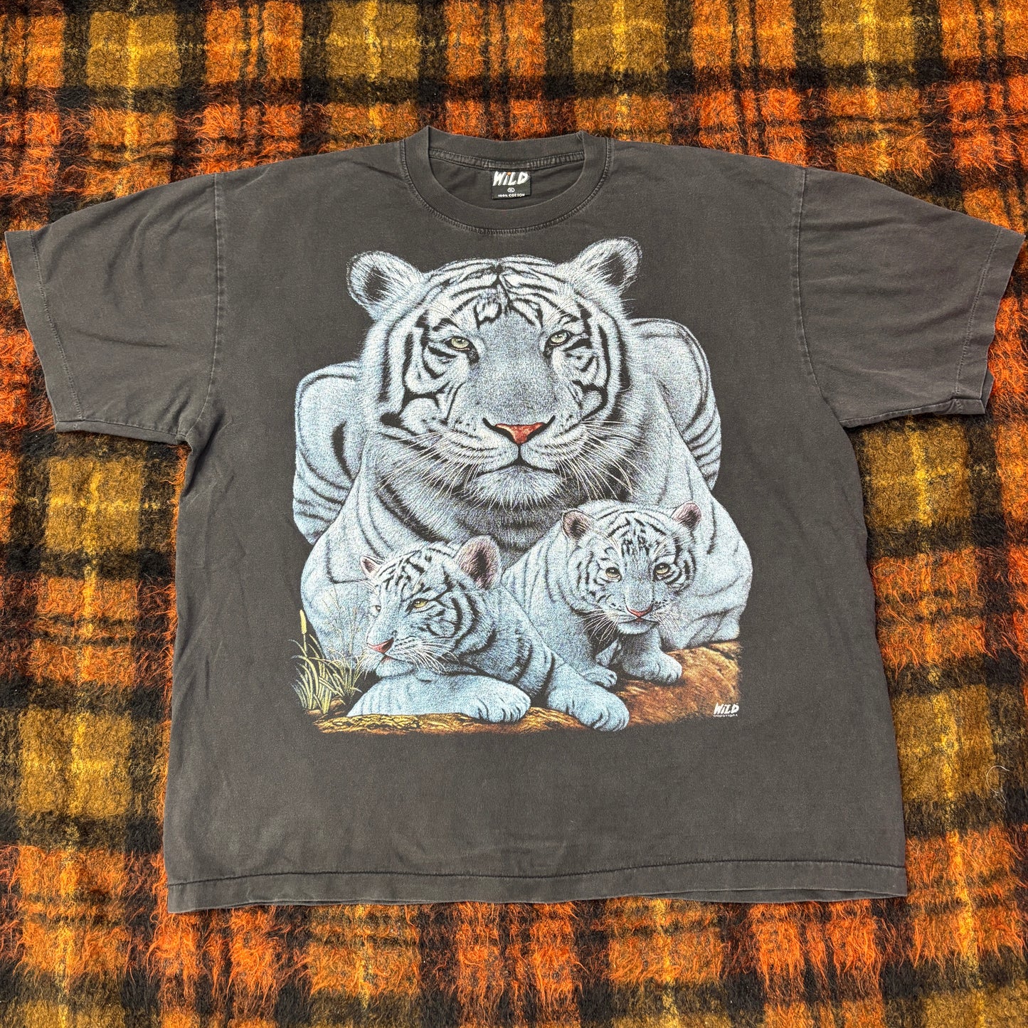 【WILD LIFE】ホワイトタイガー親子Tシャツ|アニマルフォトリアルプリント