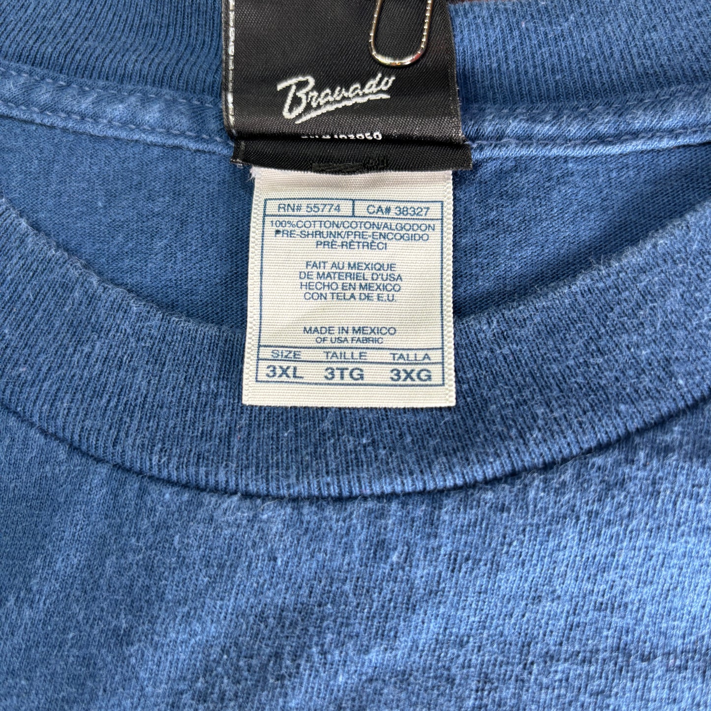 90s Harley-Davidson ロングスリーブTシャツ 3XL NYC スカル×ファイヤーパターン 青 ブルー