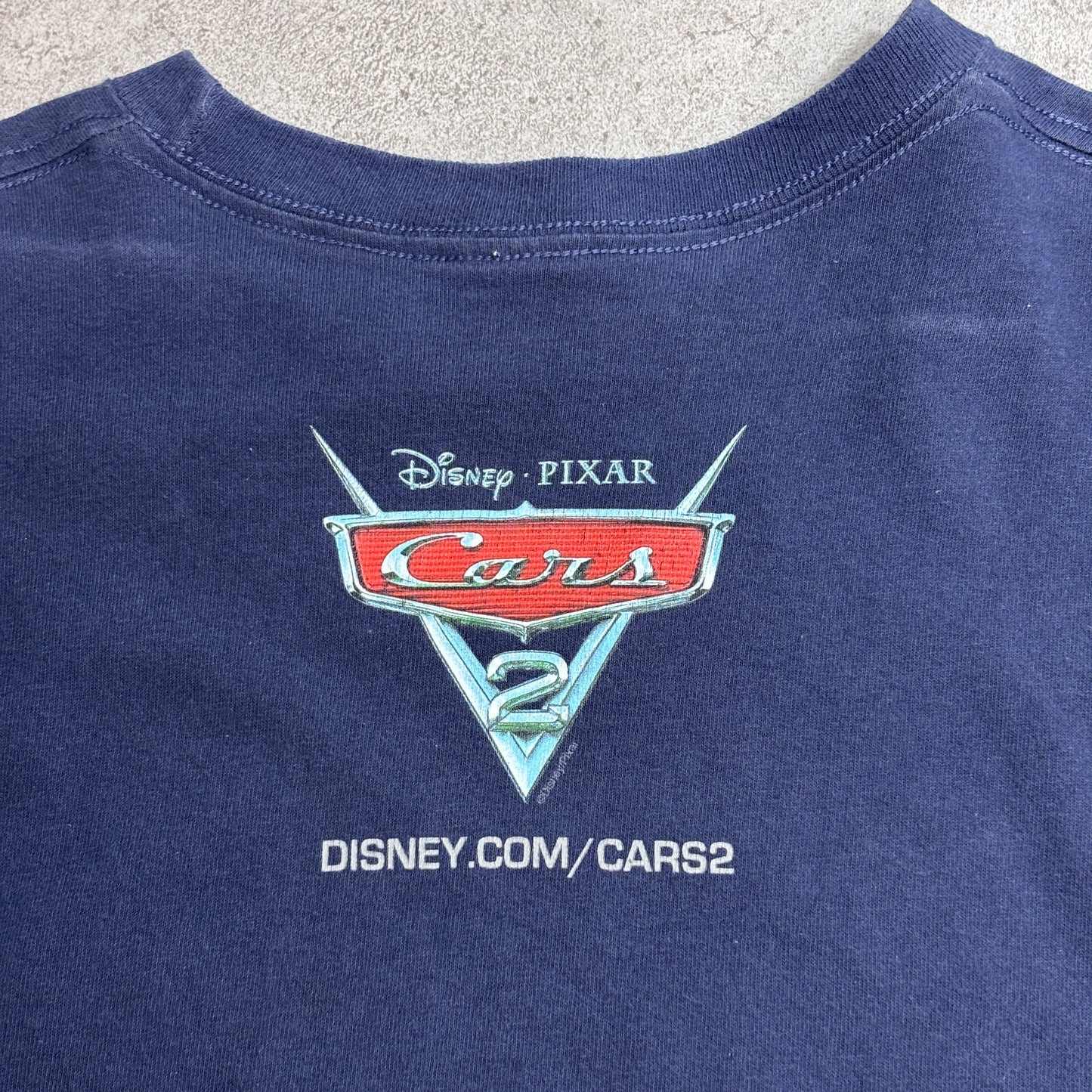 【Disney PIXAR Cars 2(ディズニー・ピクサー カーズ2)プリントTシャツ】ワールドグランプリ キャラクタープリントTシャツ ネイビー/7-32