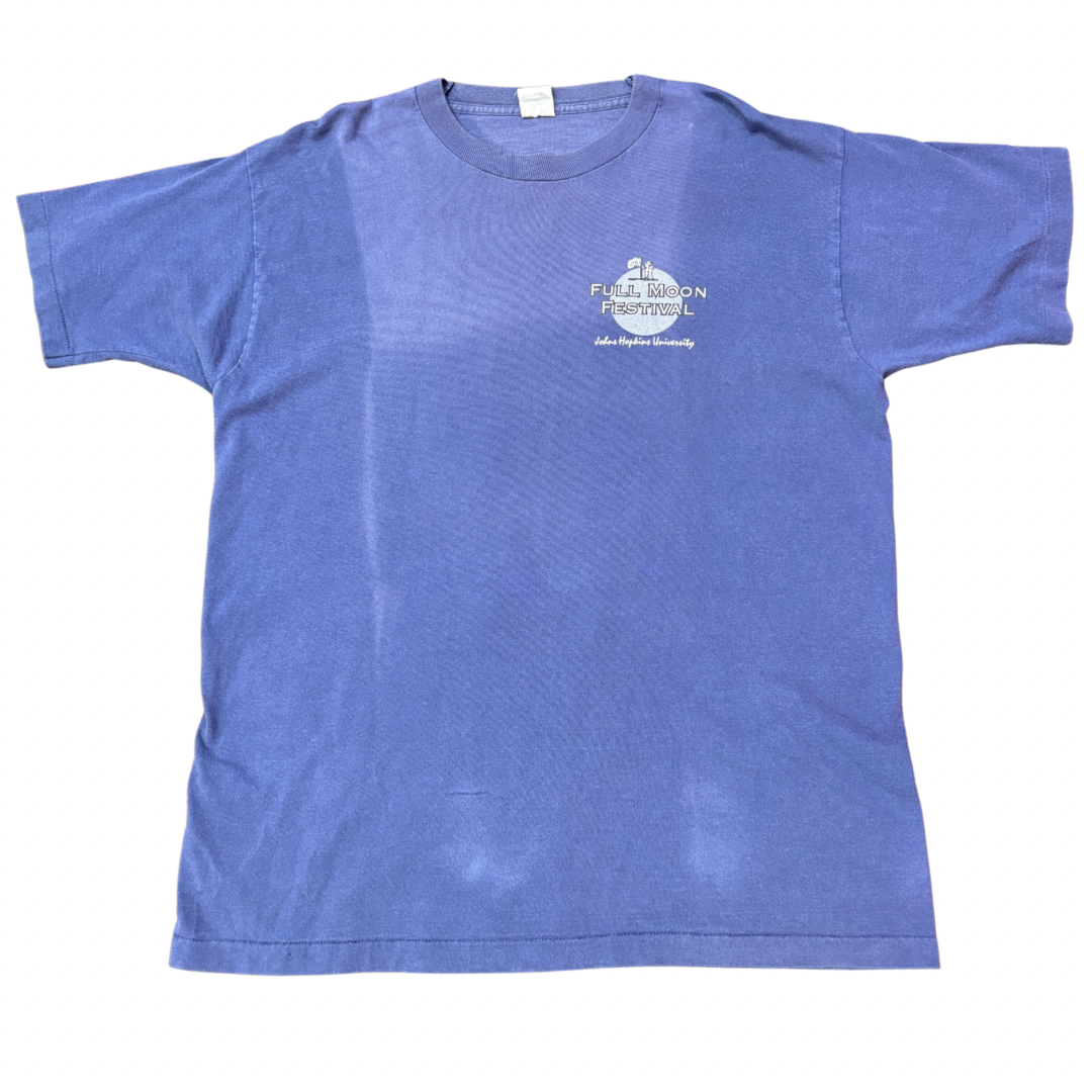 90s Johns Hopkins University “Full Moon Festival” ヴィンテージTシャツ – 月齢カレンダー/両面プリント – Made in USA XL