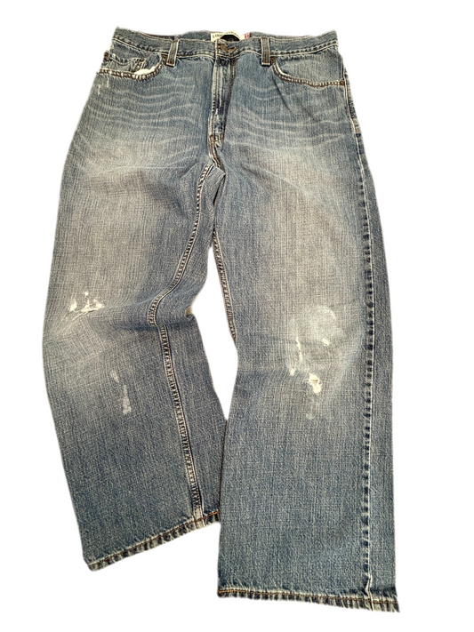 Levi’s 569® Loose Straight デニム W36 L30 レッドタブ ライトインディゴ ダメージ/ヒゲ/アタリ 00s ジップフライ