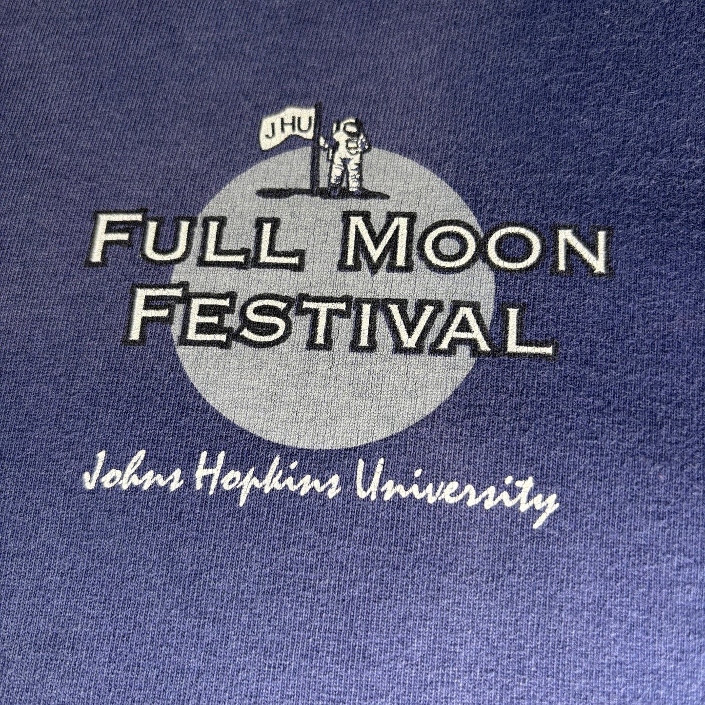 90s Johns Hopkins University “Full Moon Festival” ヴィンテージTシャツ – 月齢カレンダー/両面プリント – Made in USA XL