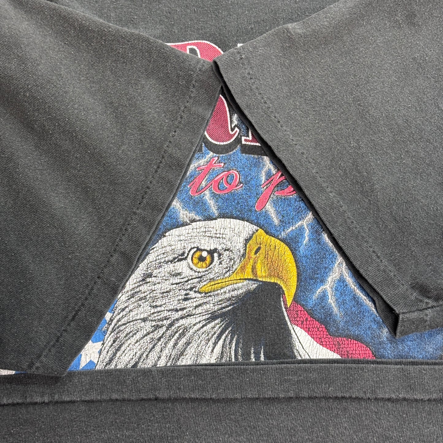 【90s DELTA “AMERICA it’s time to pray.” イーグル 両面プリントTシャツ】1995年 USAファブリック XL/7-28