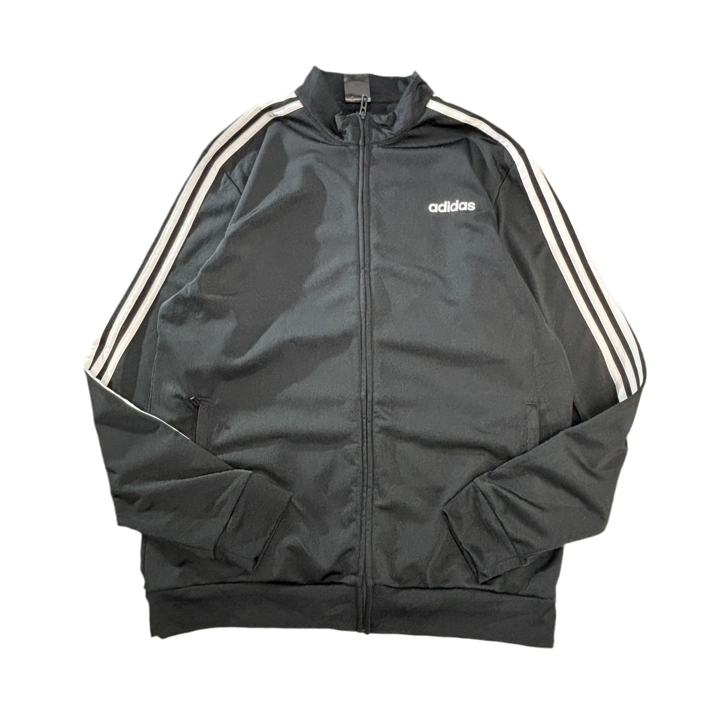 【90s〜00s】adidas アディダス トラックジャケット ブラック Lサイズ相当 カンボジア製 3ストライプ ジャージトップ