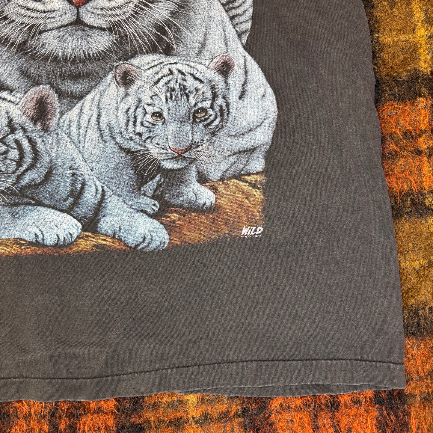 【WILD LIFE】ホワイトタイガー親子Tシャツ|アニマルフォトリアルプリント