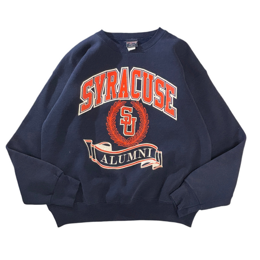 USA製 JANSPORT “SYRACUSE ALUMNI” カレッジスウェット ネイビー Lサイズ/90s ヴィンテージ クルーネック トレーナー