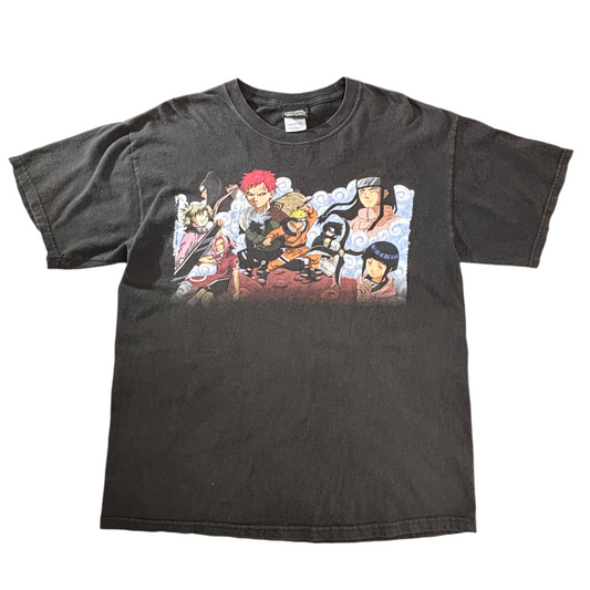 【2000s オフィシャル】NARUTO ナルト 集合デザイン Tシャツ Ripple Junction製 ブラック Lサイズ