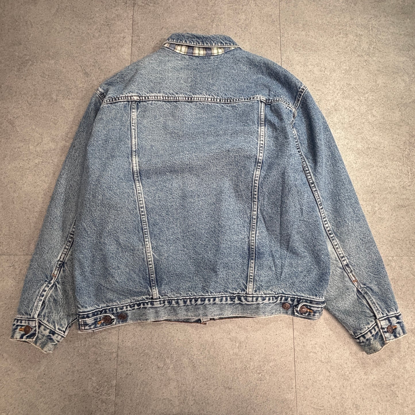 Levi’s USA製 チェックライナー 中綿デニムジャケット LARGE ブルーデニム ブランケットライナー/4-1