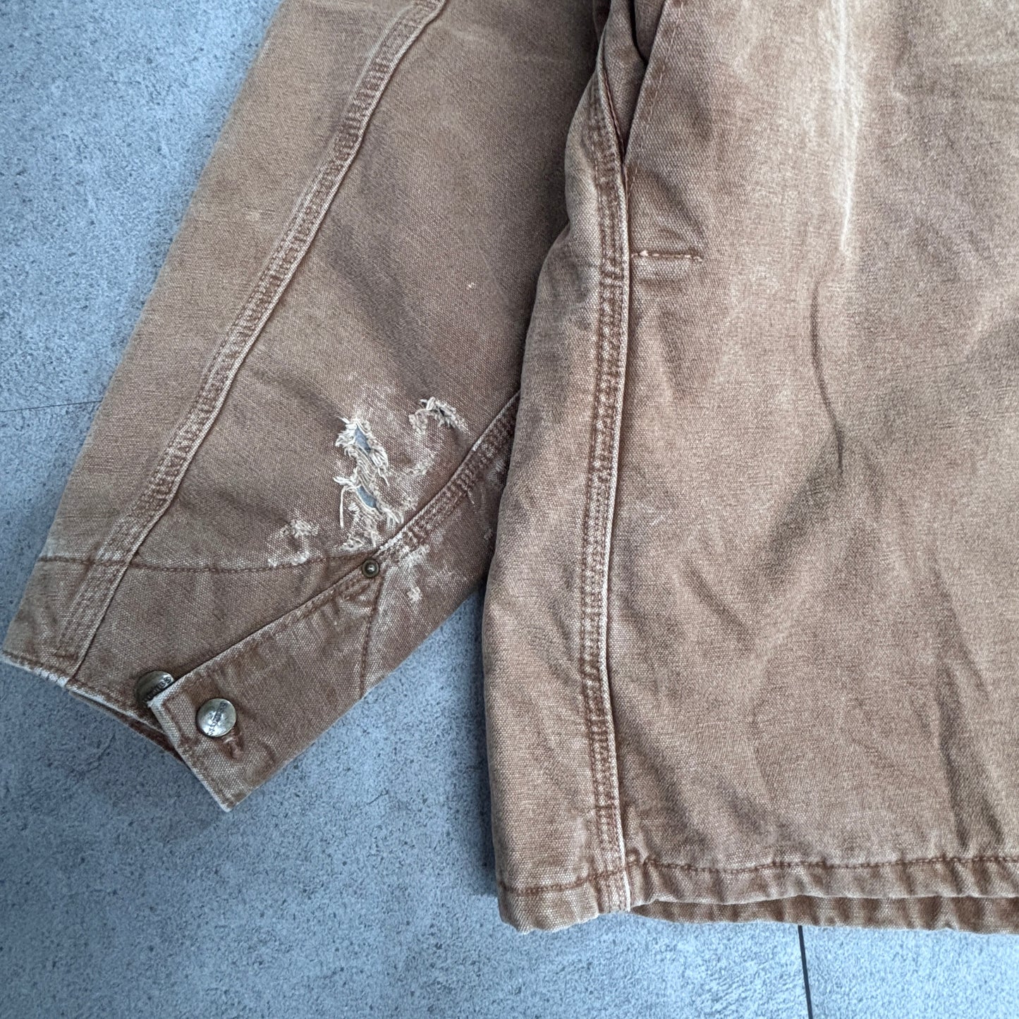Carhartt カーハート チョアコート USA製 90s ブランケットライナー ダックジャケット BRN フェード/3-13