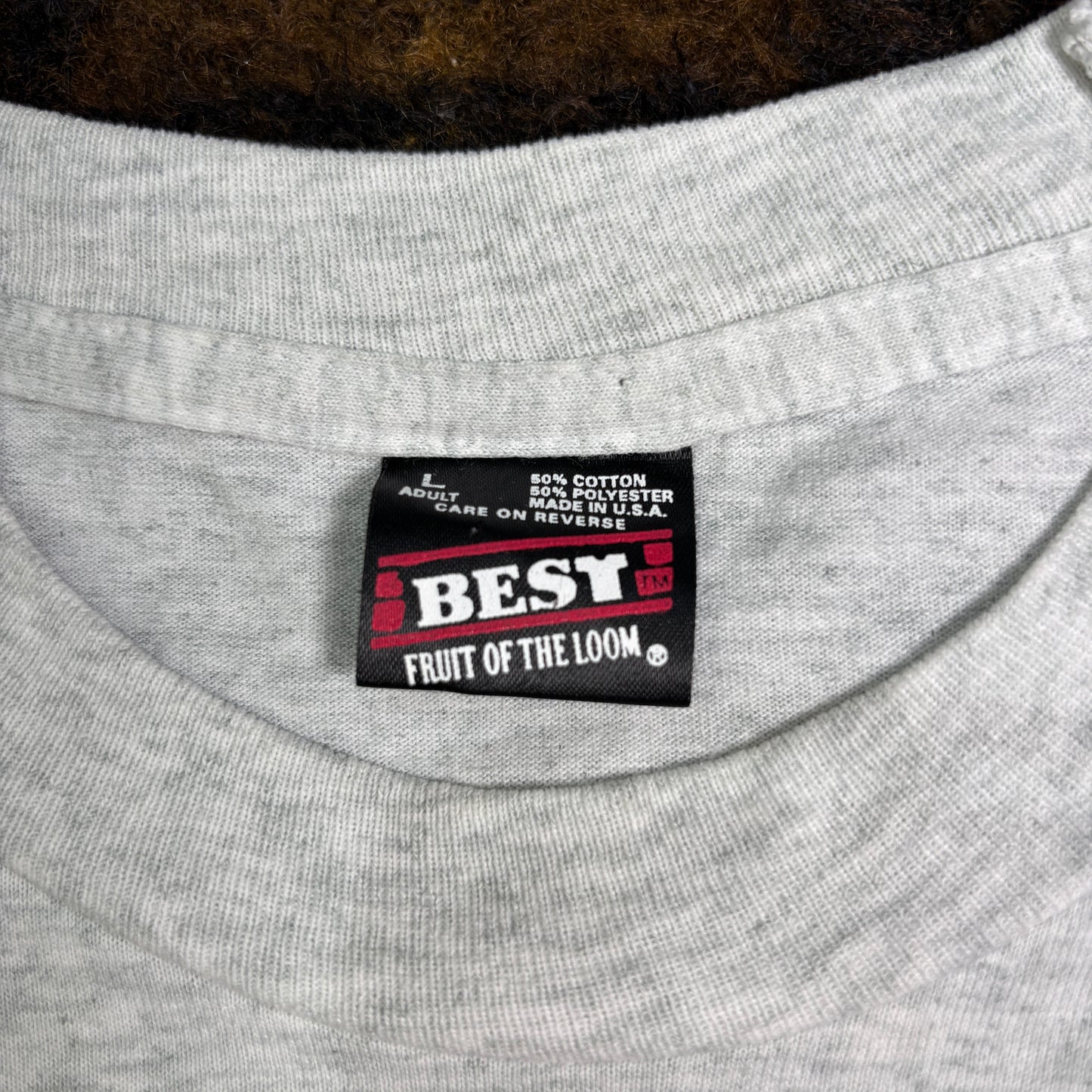 90s USA製 Fruit of the Loom グリズリーベア アニマルフォトTシャツ ヴィンテージ Vanderhoof カナダ土産 Lサイズ