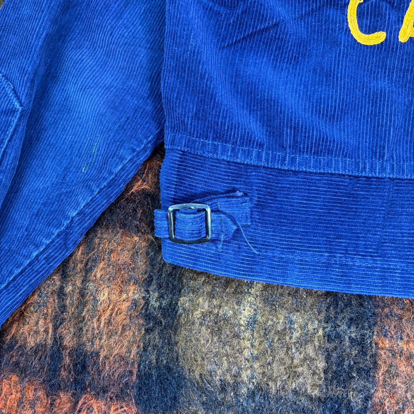 【80s-90s USA製】FFA コーデュロイジャケット|Louisiana CALVIN 刺繍入り ヴィンテージ ワークジャケット ネイビー系 32サイズ