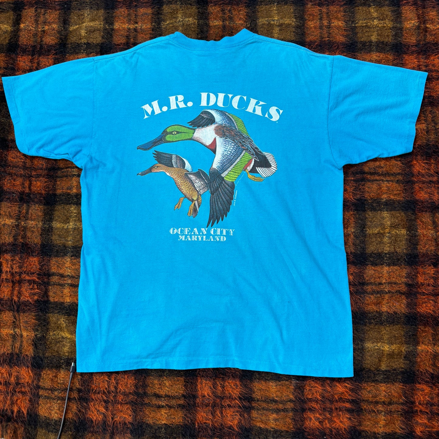 【USA製 90s】M.R. DUCKS アニマルプリントTシャツ Ocean City Maryland / Lee製 XL