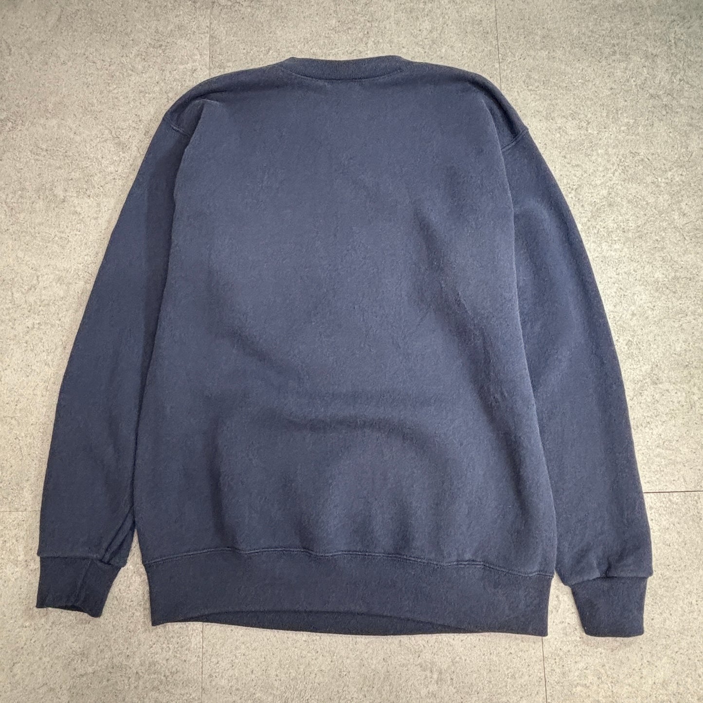 【90s USA製 NOTRE DAME FIGHTING IRISH カレッジスウェット L】ヴィンテージ ノートルダム ファイティングアイリッシュ ネイビー クルーネック/2-106