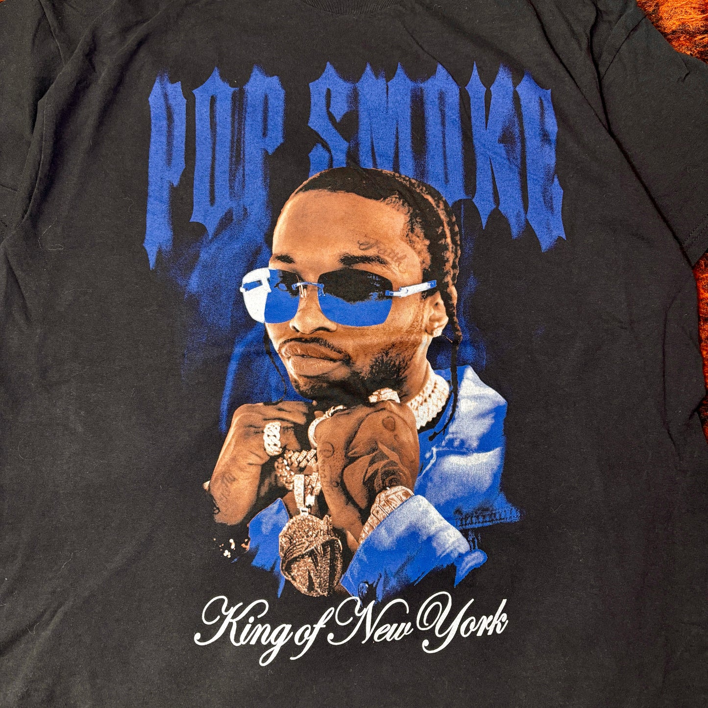 【POP SMOKE】ラップTシャツ|King of New York フォトプリント ストリート系 HIPHOP