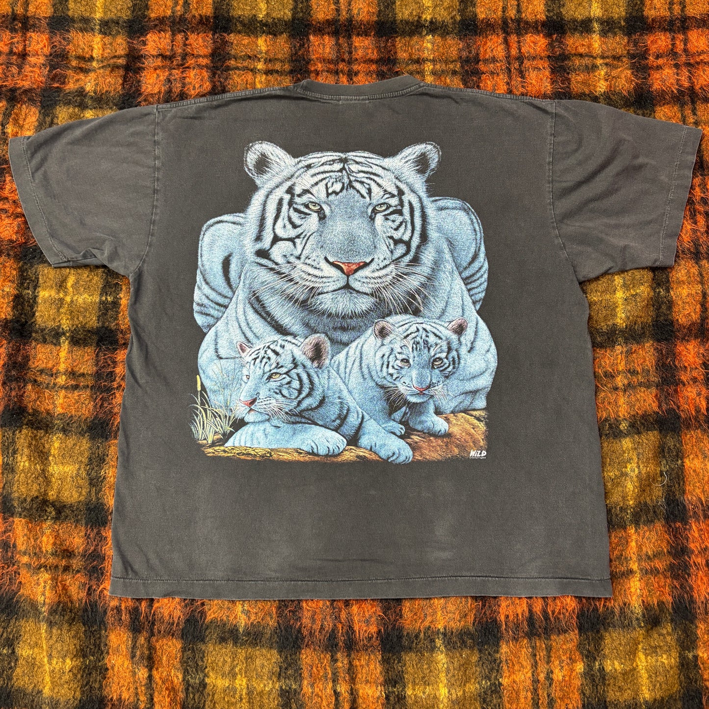 【WILD LIFE】ホワイトタイガー親子Tシャツ|アニマルフォトリアルプリント