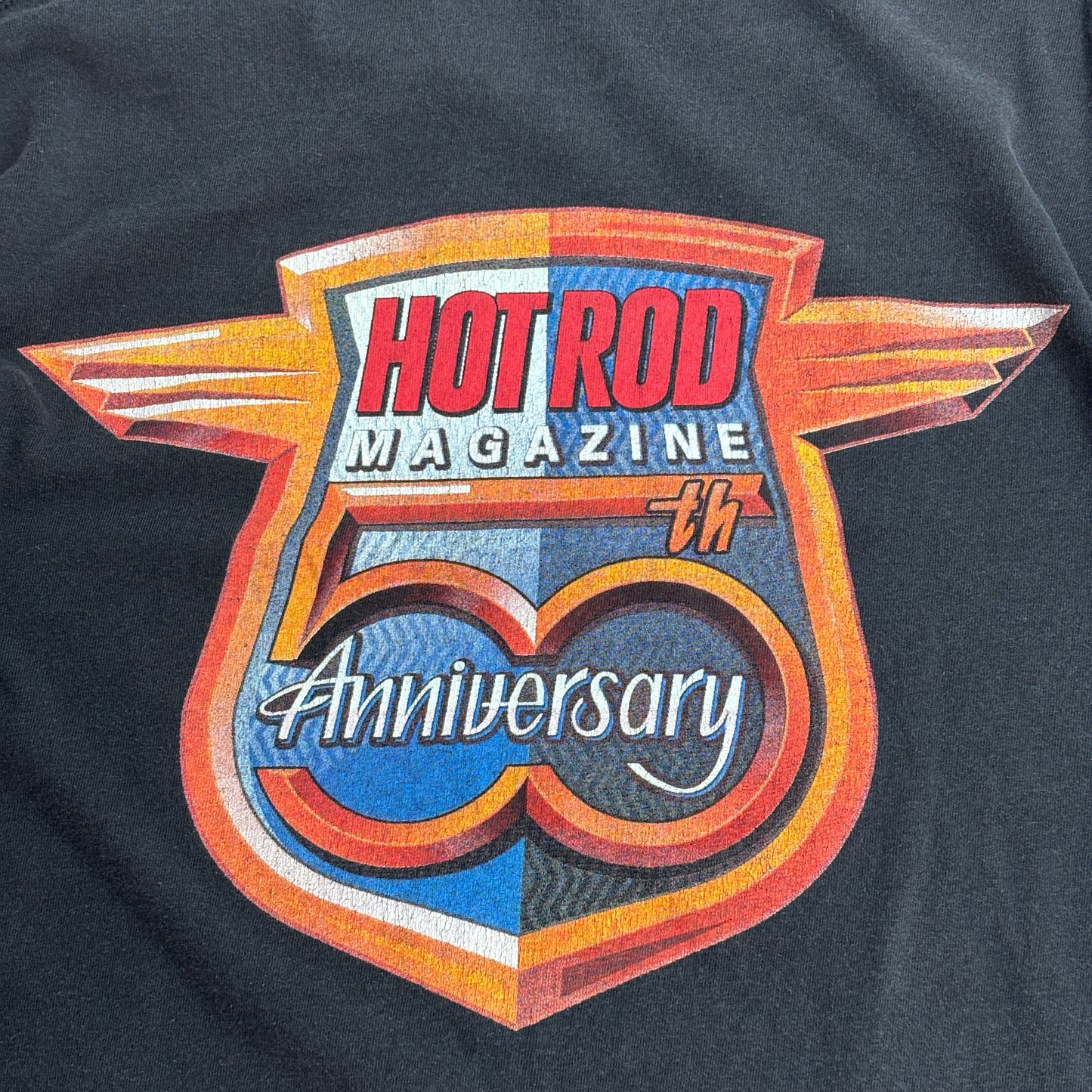 【HOT ROD MAGAZINE 50th Anniversary プリントTシャツ ブラック】DELTA PRO WEIGHT ホットロッド 車 アメ車 古着/4-53