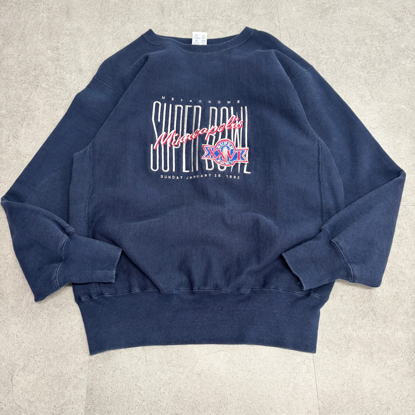 【USA製】Champion リバースウィーブ SUPER BOWL XXVI スウェット XL 92年 ミネアポリス