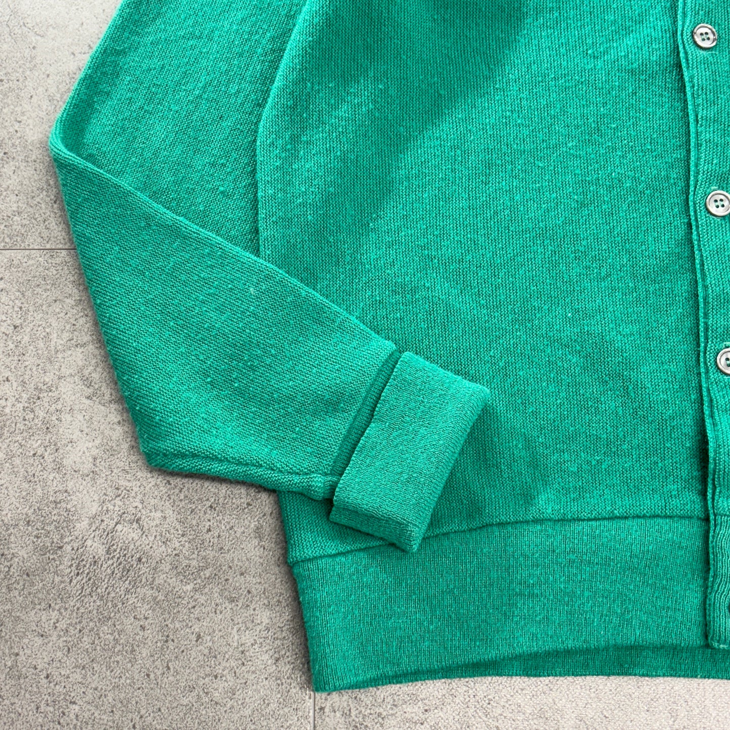 【60s〜70s ビンテージ】Sears ドラゴン刺繍 カーディガン XL TALL グリーン ニット アクリル