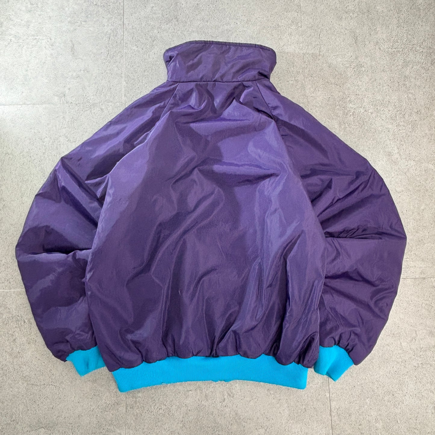 90s Columbia リバーシブル 3M Thinsulate 中綿ナイロンジャケット パープル×ティール M スリランカ製 “Radial Sleeve™”