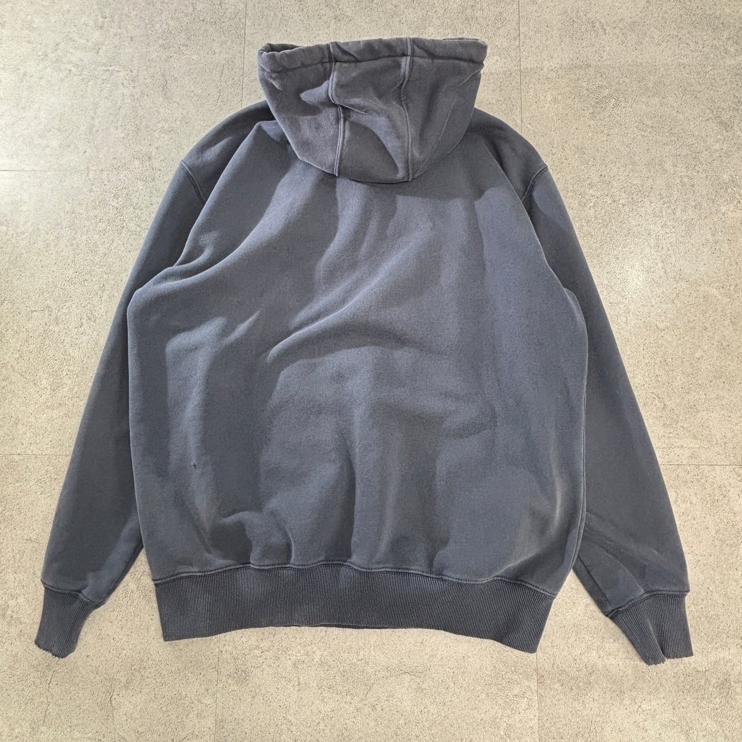 Carhartt カーハート 裏起毛 ハーフジップ パーカー グレー系 Lサイズ 企業刺繍入り 古着 スウェットフーディ