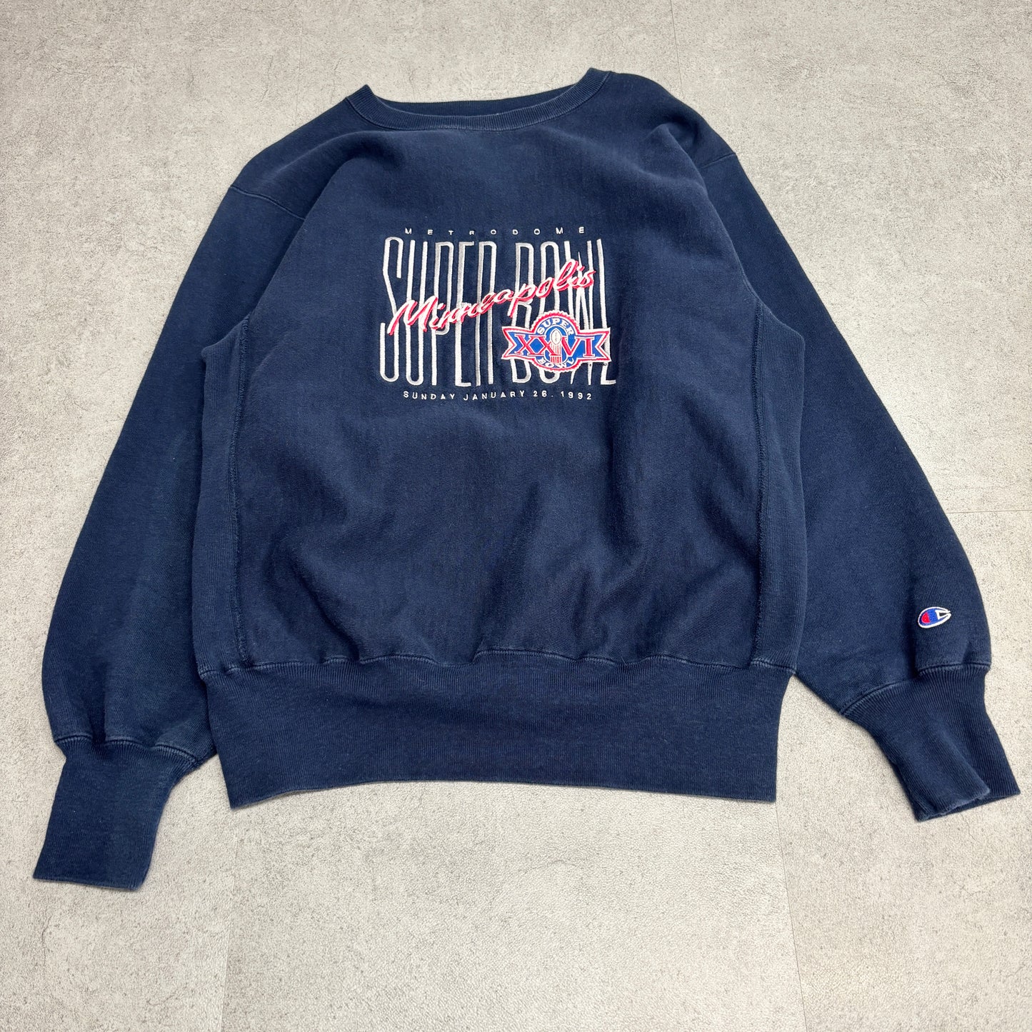 【USA製】Champion リバースウィーブ SUPER BOWL XXVI スウェット XL 92年 ミネアポリス