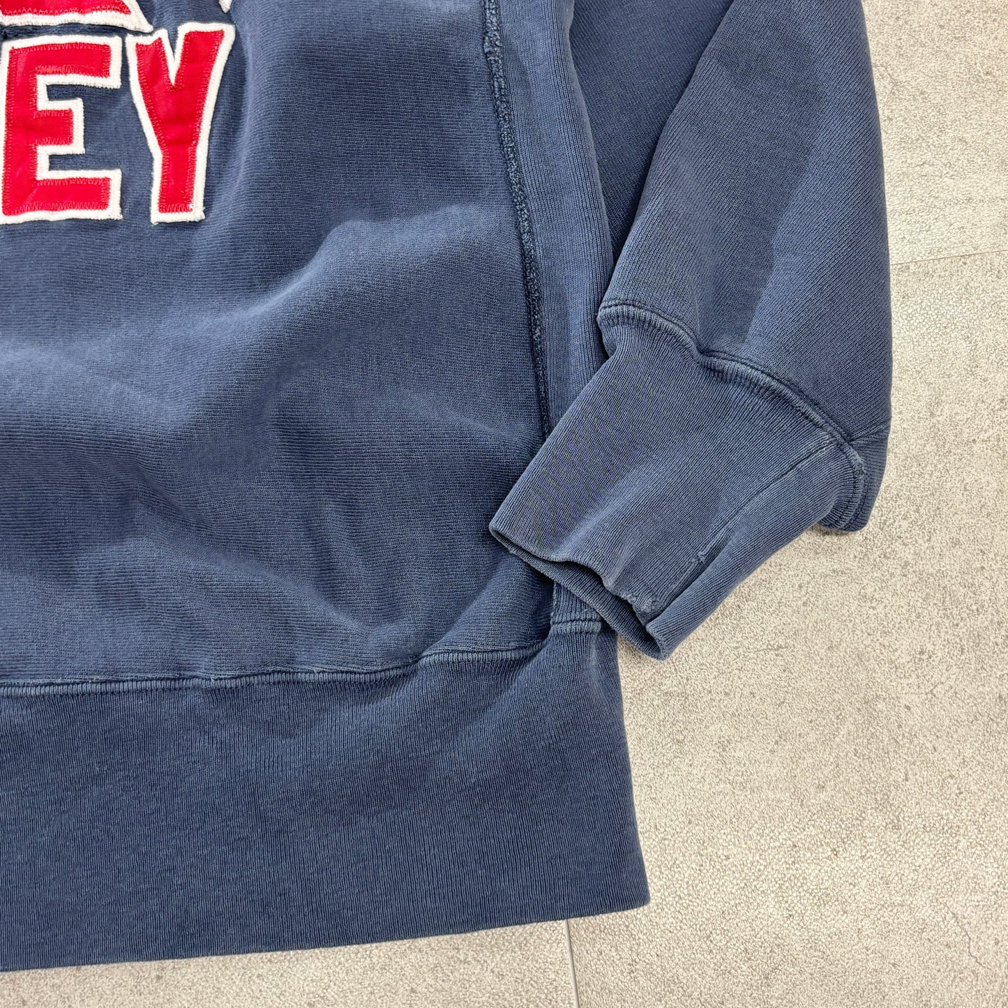 【USA製 80s~90s Champion】リバースウィーブスウェット “USA HOCKEY” 刺繍ロゴ ネイビー XL