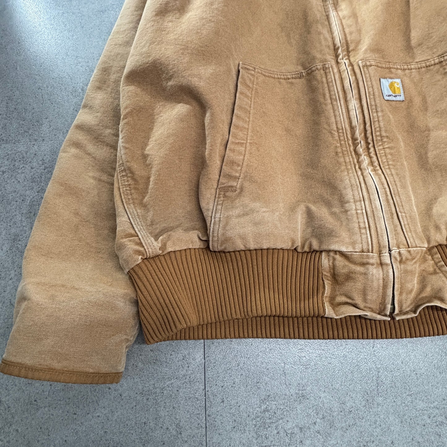 Carhartt J130 “Active Jacket” 3M Thinsulate|カーハート ブラウン ダック地 パーカー フルジップ フーディー XL|LOOSE FIT|Made in Mexico ワークジャケット