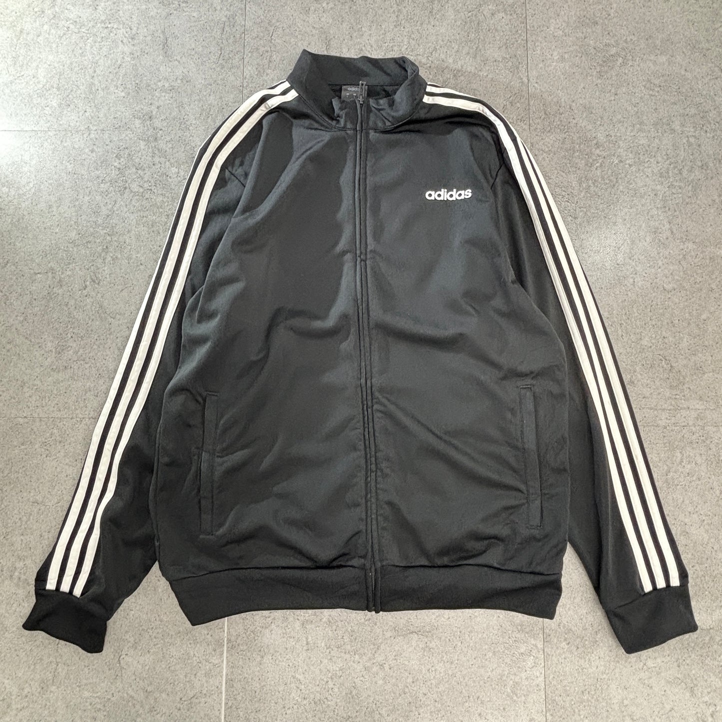 【90s〜00s】adidas アディダス トラックジャケット ブラック Lサイズ相当 カンボジア製 3ストライプ ジャージトップ