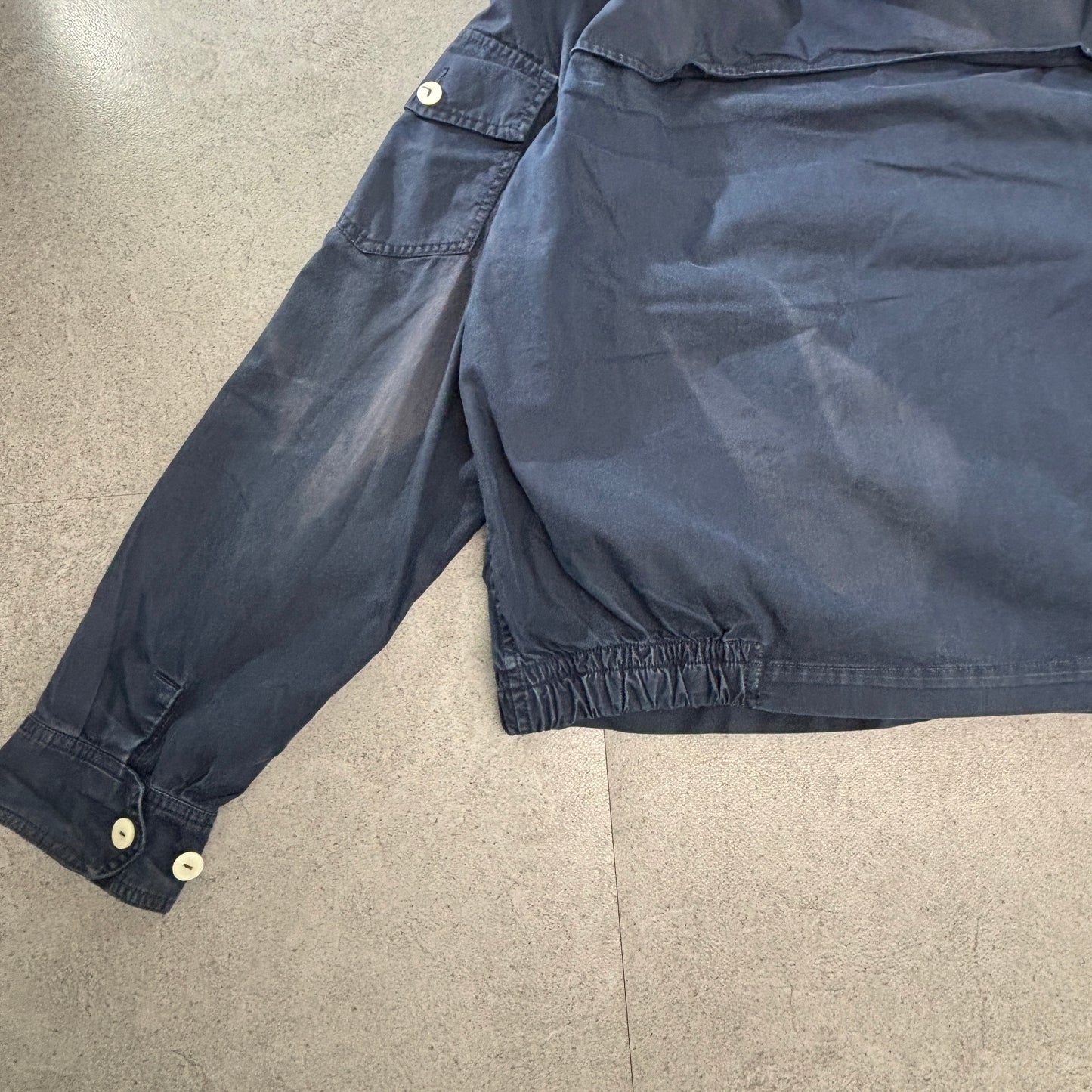 POLO RALPH LAUREN フーデッド ハリントン ジャケット L 紺 ポニー刺繍 TALONジップ コットンナイロン ベトナム製 2000s