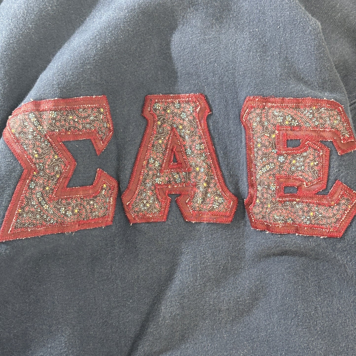 【USA製 90s ヴィンテージ】Champion Reverse Weave スウェット ネイビー Lサイズ ギリシャ文字 ΣΑΕ 刺繍 カレッジデザイン