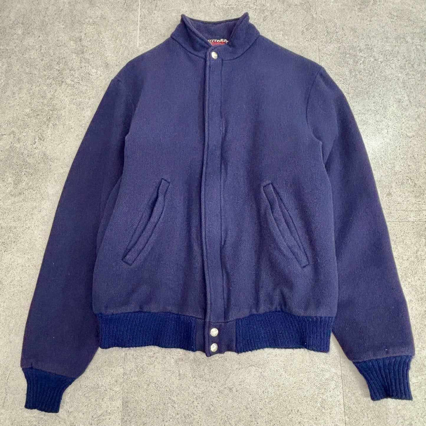 【90s USA製】L.L.Bean ウールジャケット ネイビー チェックライナー付き Mサイズ