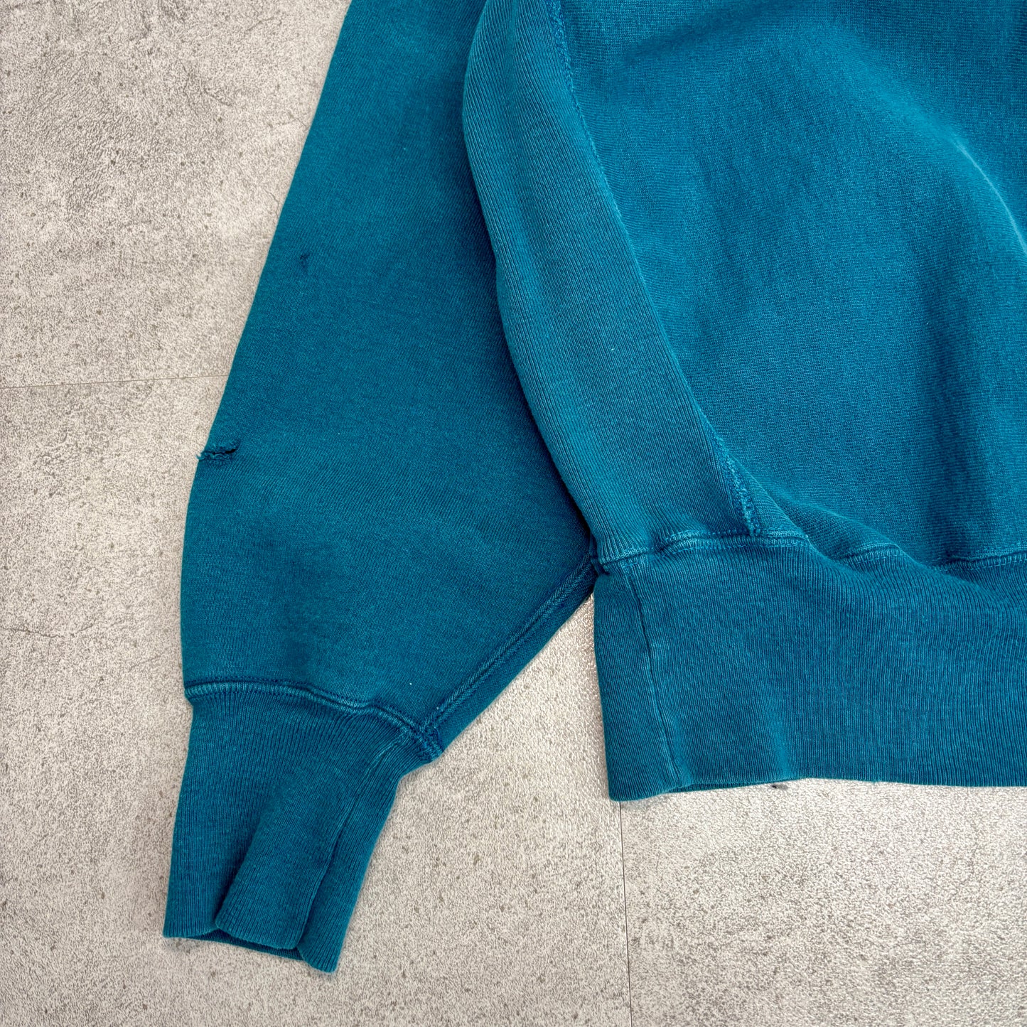 【USA製】Champion リバースウィーブ 青緑無地スウェット 刺繍ロゴ XL 90s ヴィンテージ