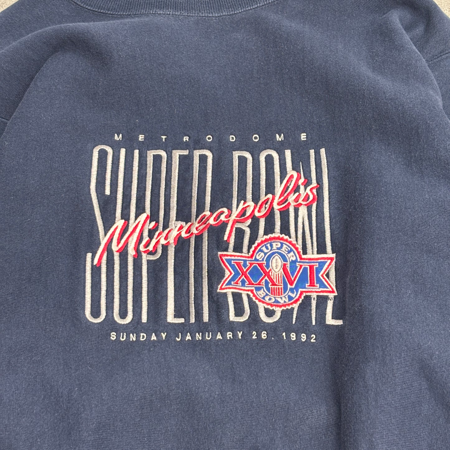 【USA製】Champion リバースウィーブ SUPER BOWL XXVI スウェット XL 92年 ミネアポリス