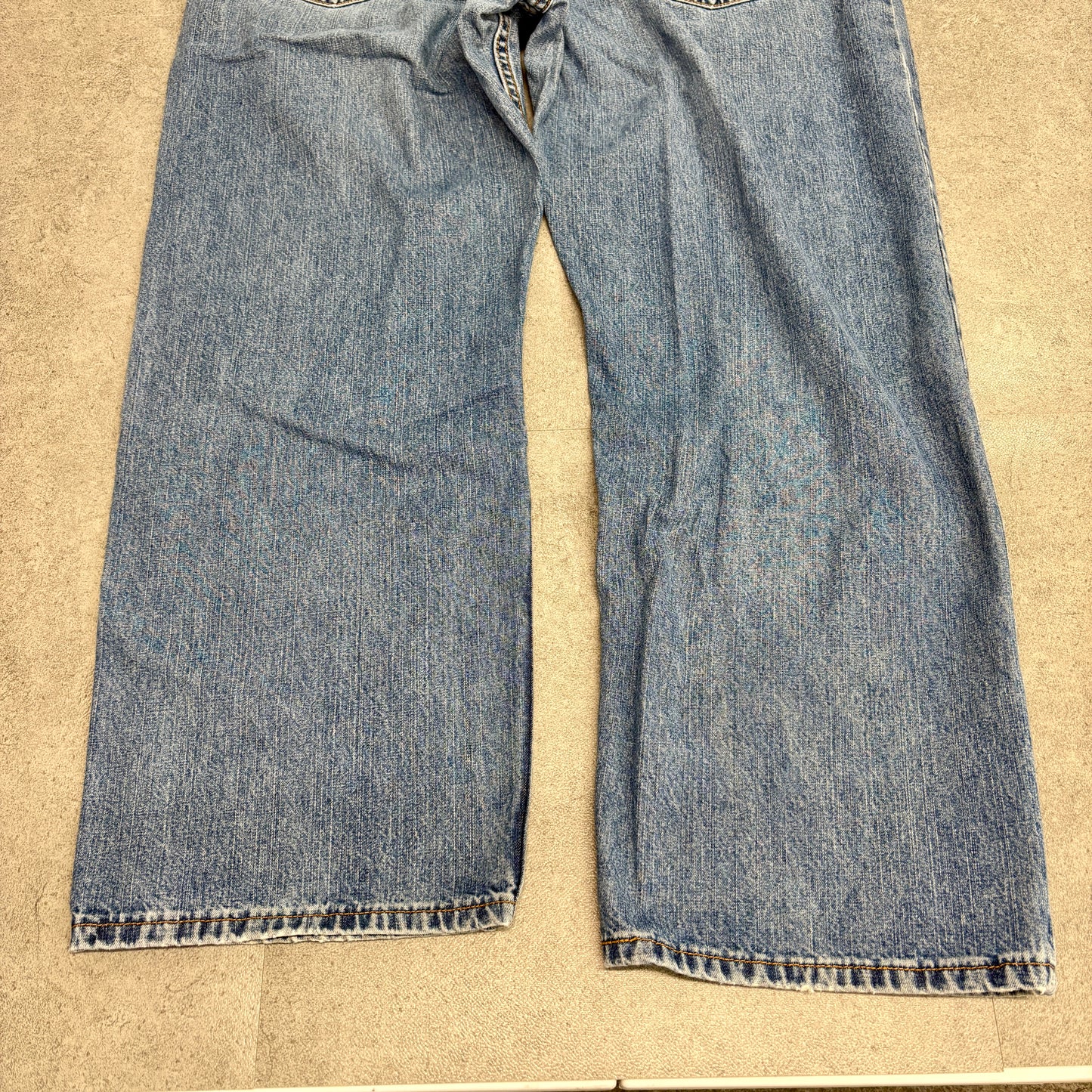 Levi’s 569® Loose Straight デニム W38 L30 ライトインディゴ レッドタブ 色落ち/裾スレ/小リペア 00s ジップフライ