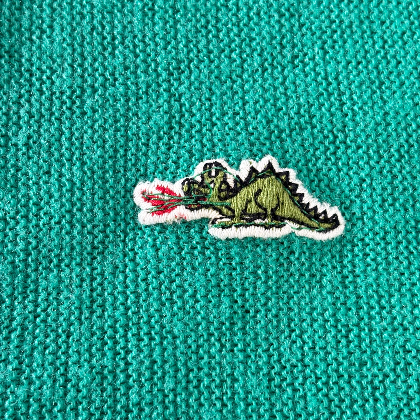 【60s〜70s ビンテージ】Sears ドラゴン刺繍 カーディガン XL TALL グリーン ニット アクリル