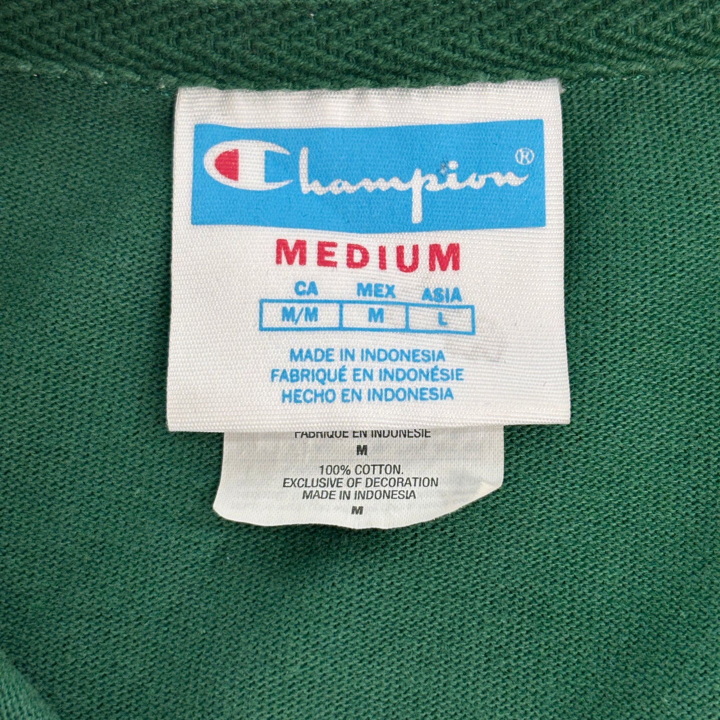 Champion ラガーシャツ風 スウェット プルオーバー M/カラーブロック(グリーン×オレンジ×バーガンディ)白襟 刺繍ロゴ カンガルーポケット