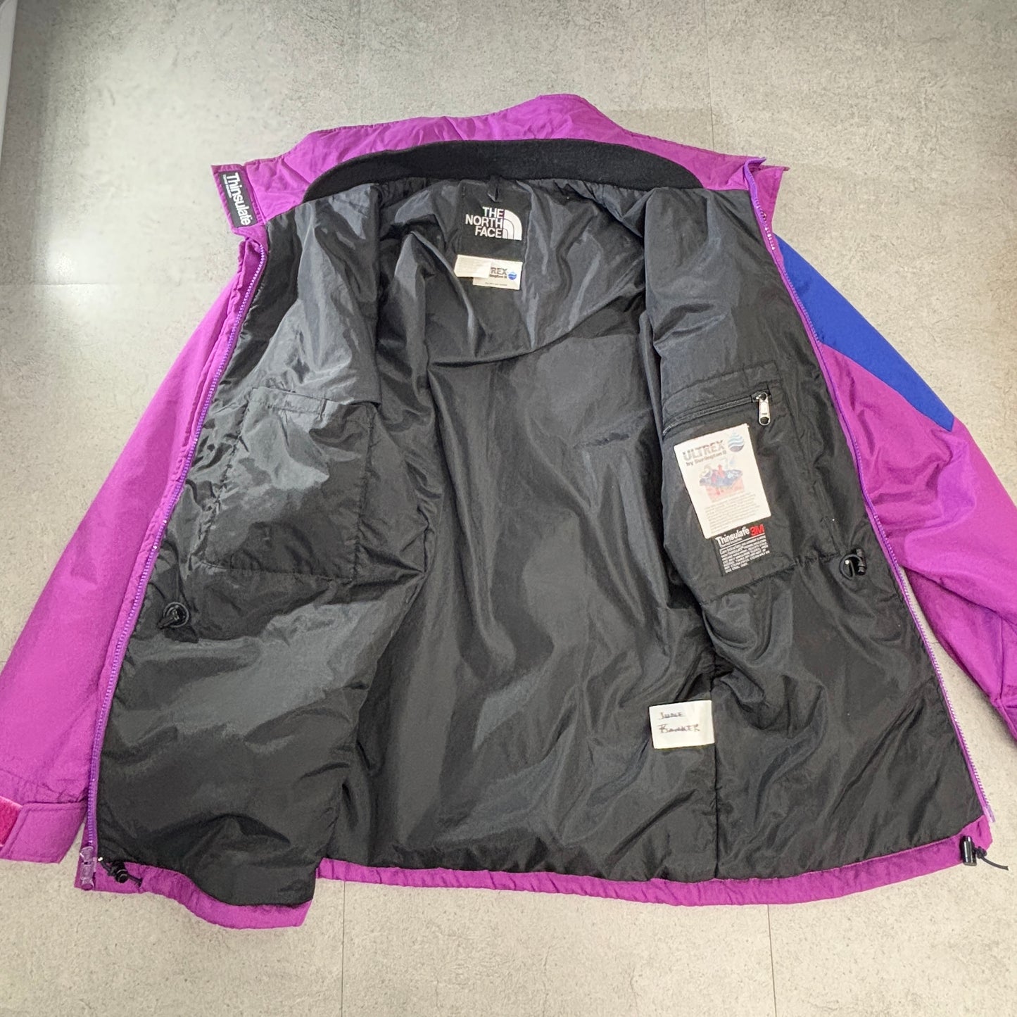 THE NORTH FACE 90s ULTREX×3M Thinsulate 中綿 マウンテンジャケット M 香港製 パープル×ブルー CBS Albertville ‘92 ワッペン付 オリンピック
