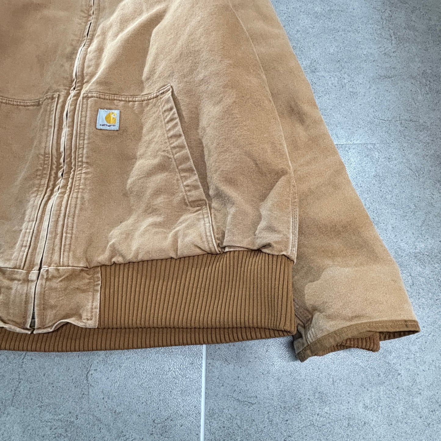 Carhartt J130 “Active Jacket” 3M Thinsulate|カーハート ブラウン ダック地 パーカー フルジップ フーディー XL|LOOSE FIT|Made in Mexico ワークジャケット