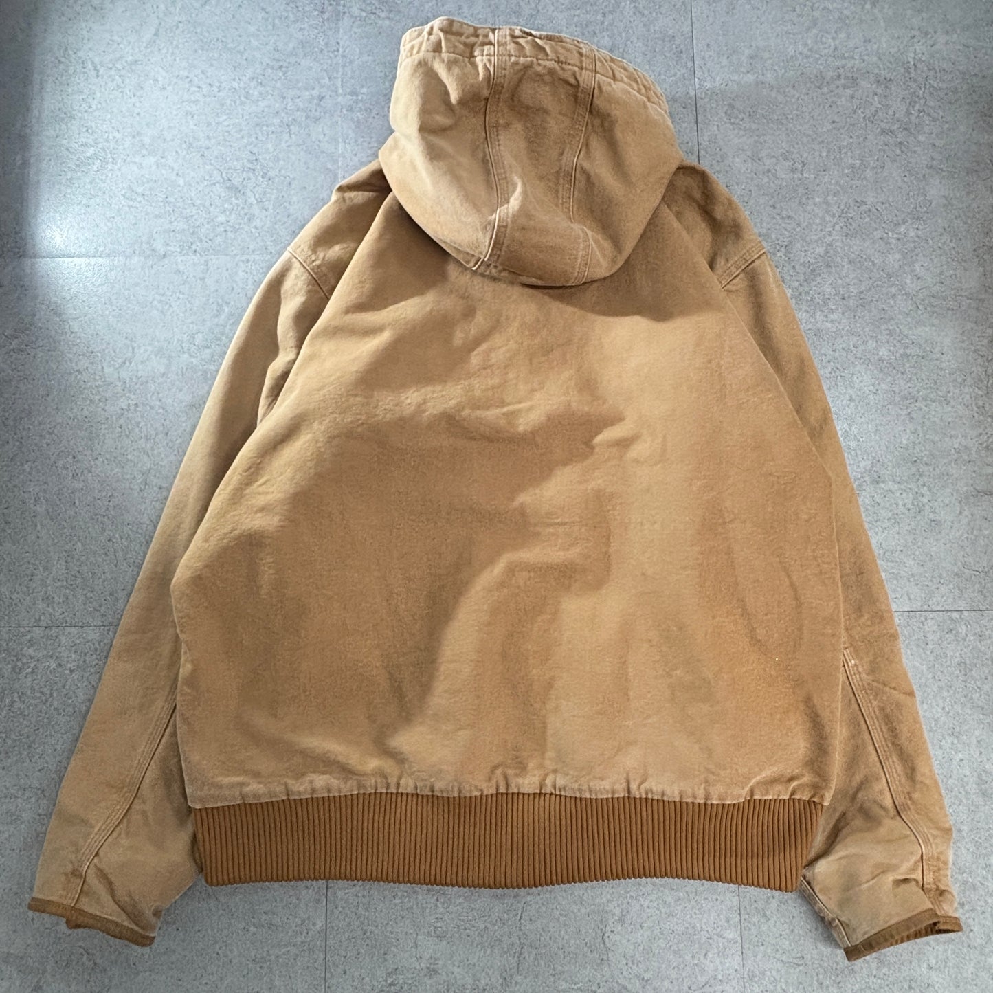 Carhartt J130 “Active Jacket” 3M Thinsulate|カーハート ブラウン ダック地 パーカー フルジップ フーディー XL|LOOSE FIT|Made in Mexico ワークジャケット