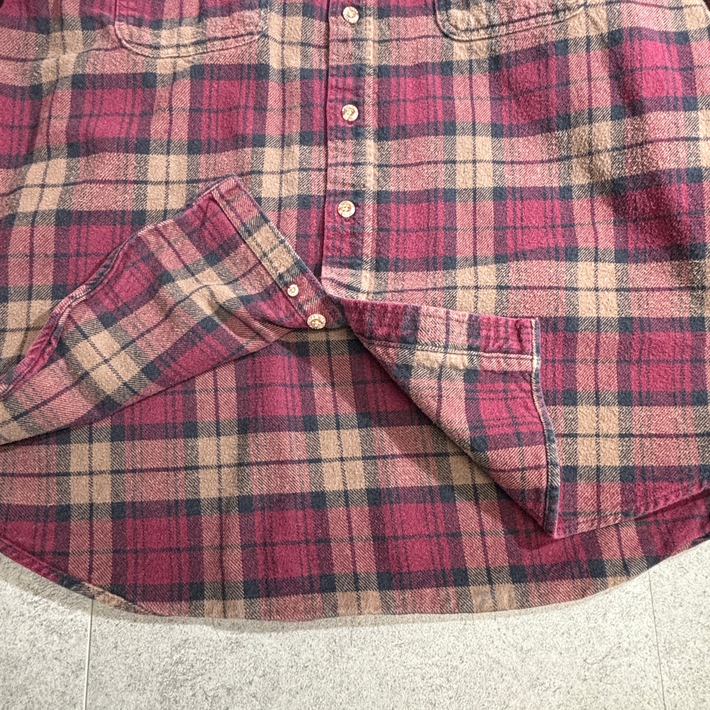 FIELD & STREAM チェック フランネルシャツ XXL カンボジア製 100%コットン アウトドアシャツ