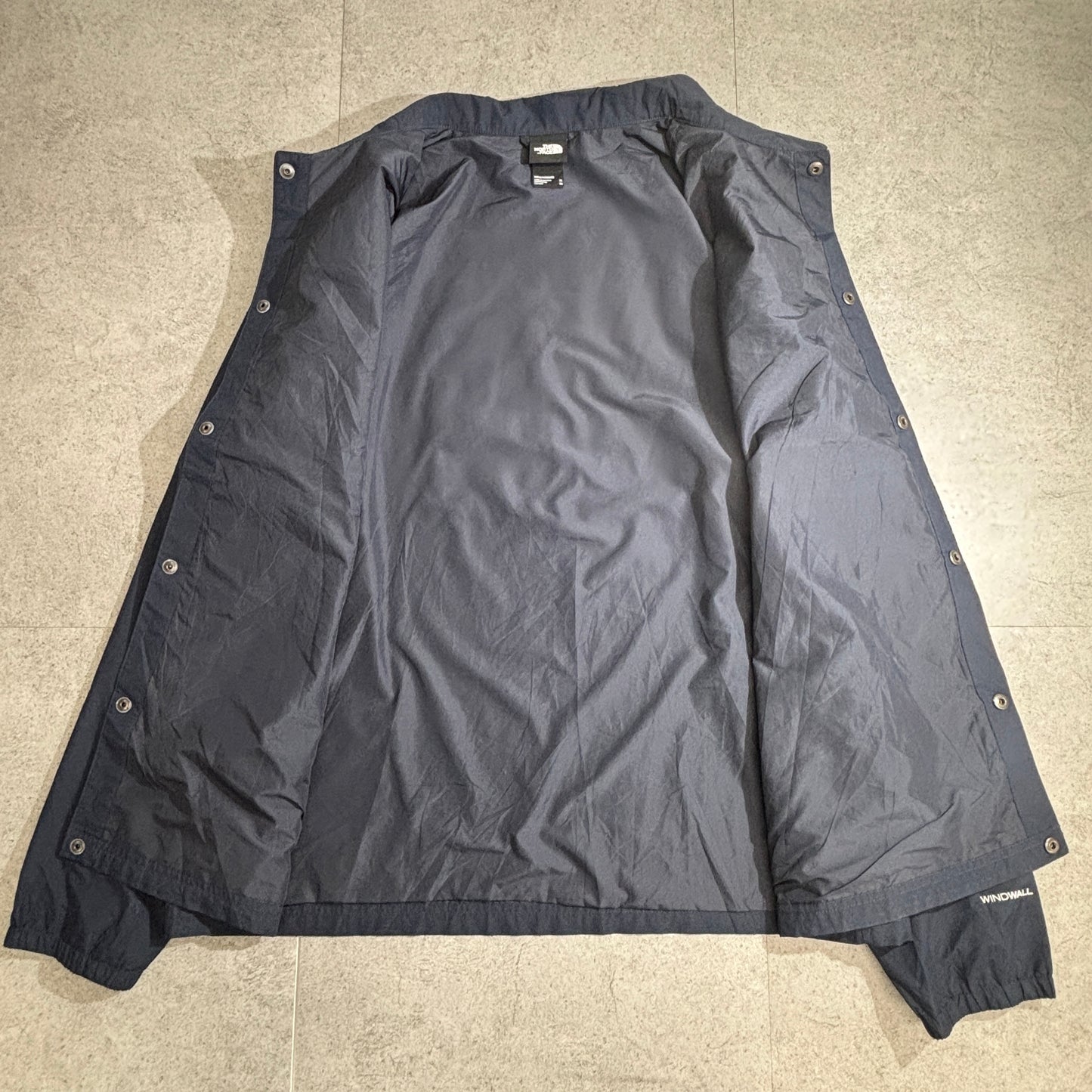 THE NORTH FACE ノースフェイス コーチジャケット ネイビー XL バックロゴ WINDWALL 防風ナイロン