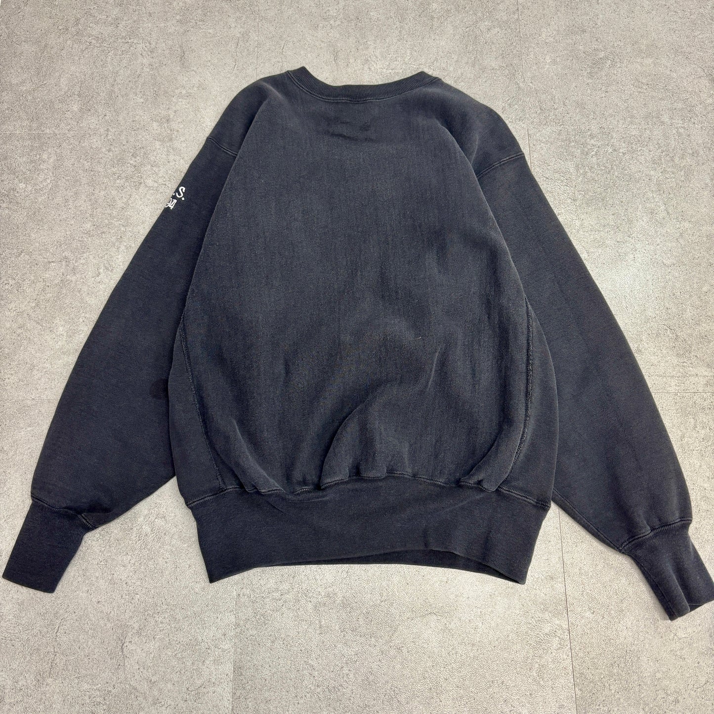 【USA製】Champion リバースウィーブ SWH DANCELINE 刺繍スウェット XL 黒×紫 90s