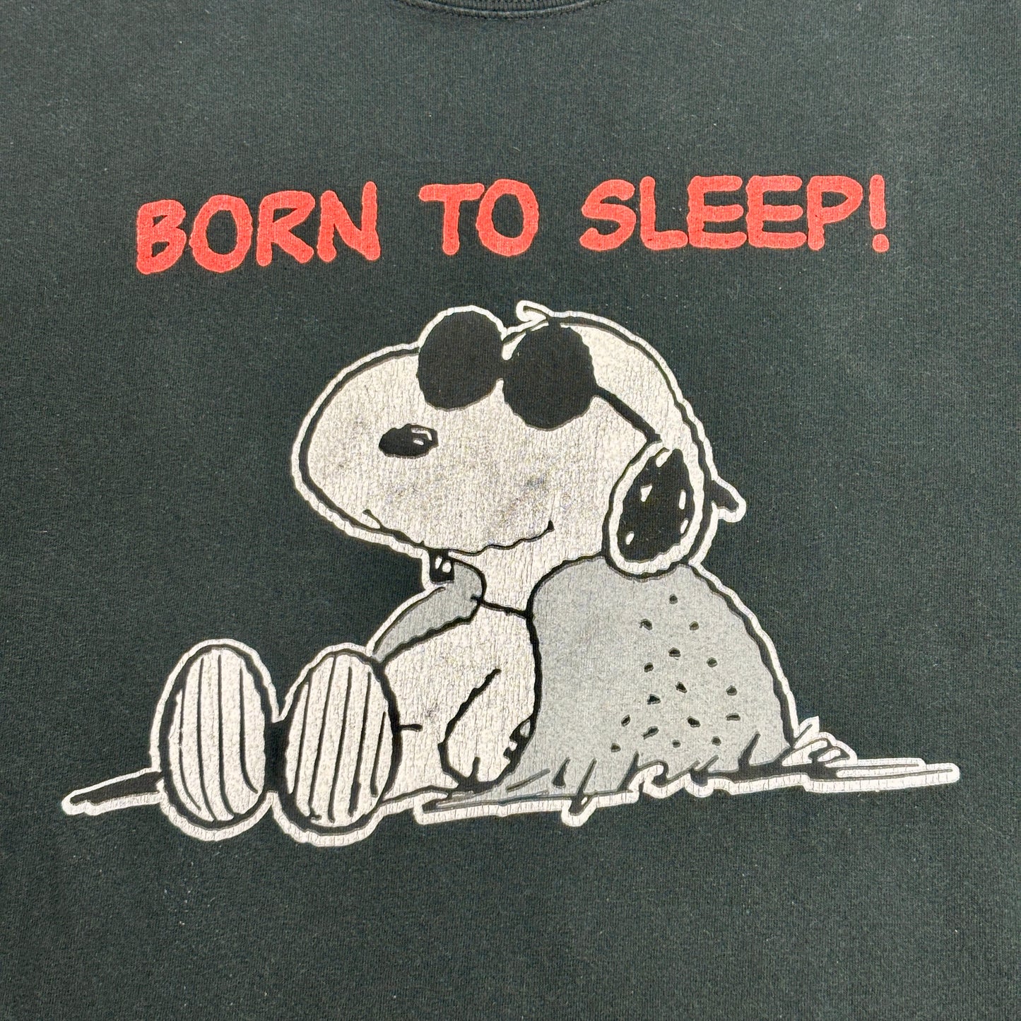 90s スヌーピー PEANUTS “BORN TO SLEEP!” ヴィンテージTシャツ ブラック Snoopy キャラクターT