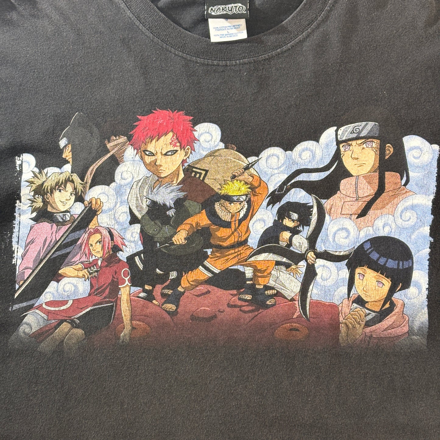 【2000s オフィシャル】NARUTO ナルト 集合デザイン Tシャツ Ripple Junction製 ブラック Lサイズ